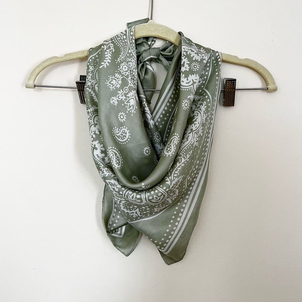 Mint Green Silk Scarf